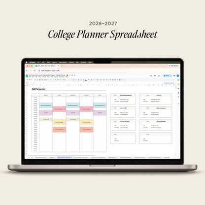2026-2027 College Planner Spreadsheet