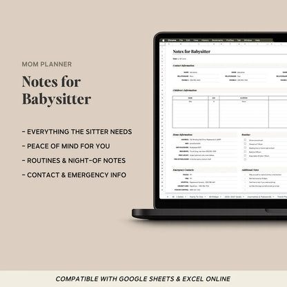 2026-2027 Mom Planner Spreadsheet